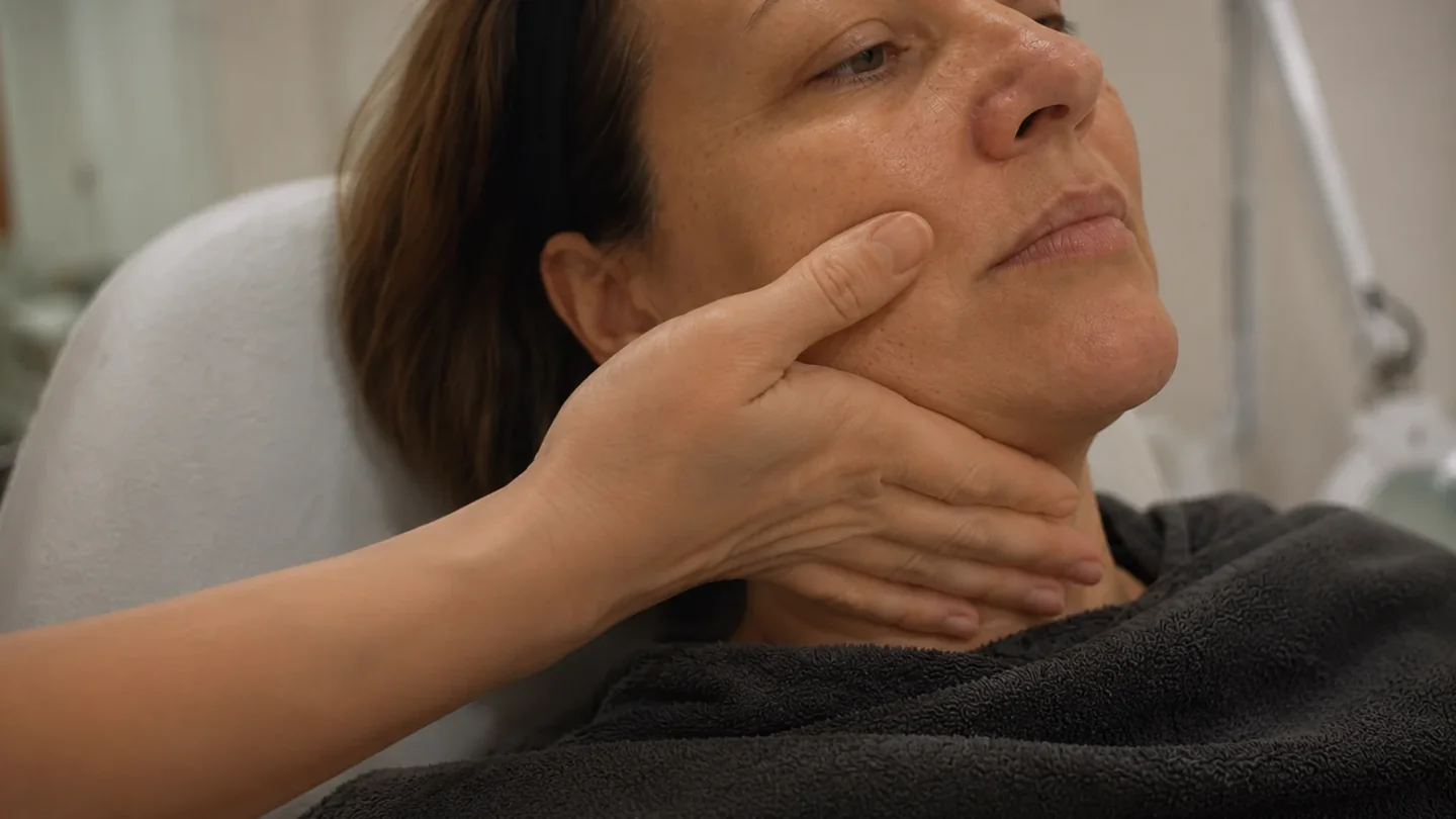 Manualità durante un trattamento viso