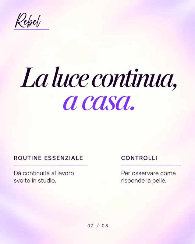La luce continua, a casa.